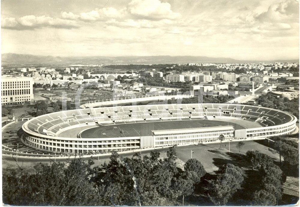 Cartolina originale da collezione 1955 ROMA Panoramica dello stadio OLIMPICO *Cartolina FG VG 1