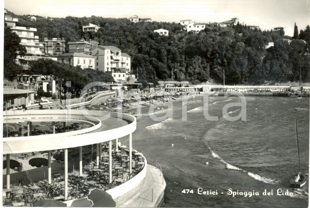 Cartolina originale da collezione 1963 LERICI (SP) Scorcio della spiaggia del LIDO *Cartolina FG VG 1