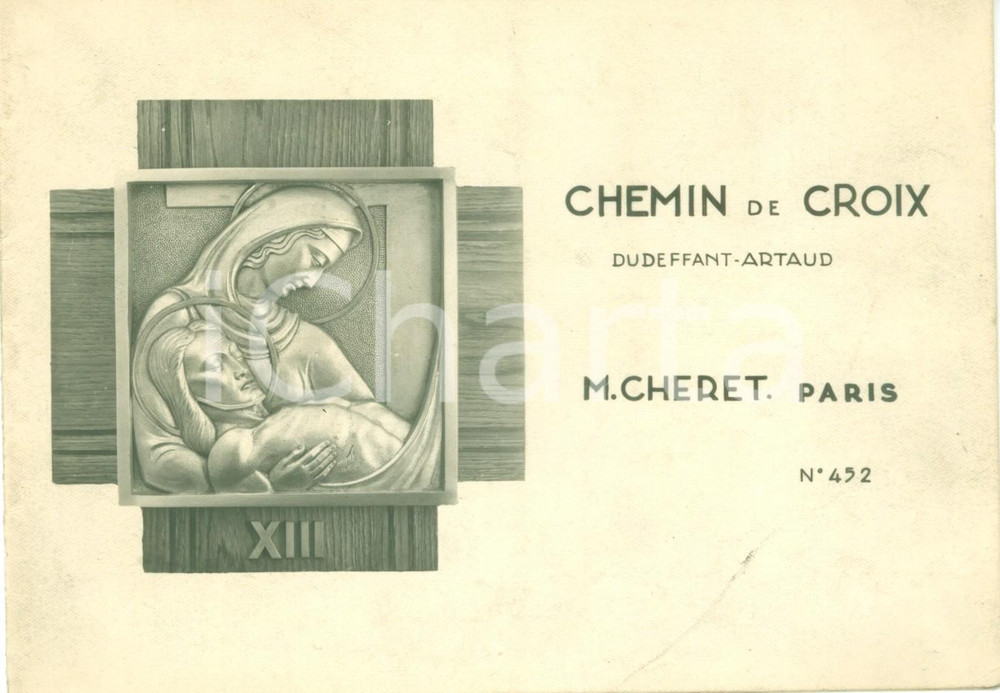 Materiale pubblicitario d’epoca 1935 ca PARIS Chemin de Croix DUDEFFANT-ARTAUD Jules CHERET *Opuscolo ILLUSTRATO 1