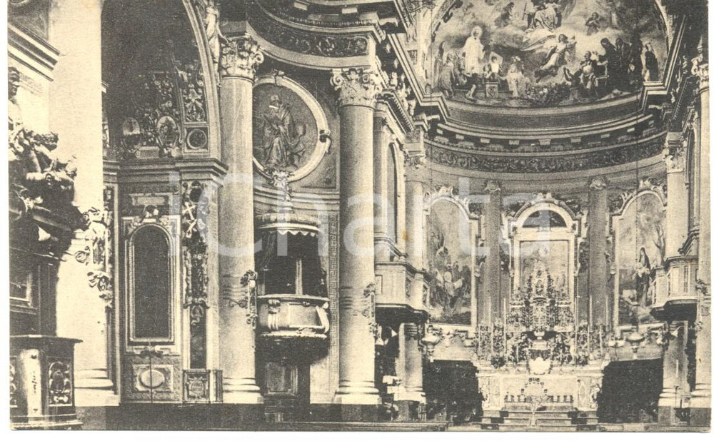 Cartolina originale da collezione 1940 ca GAVERINA TERME BG Interno e altare della PARROCCHIA Cartolina FP NV 1