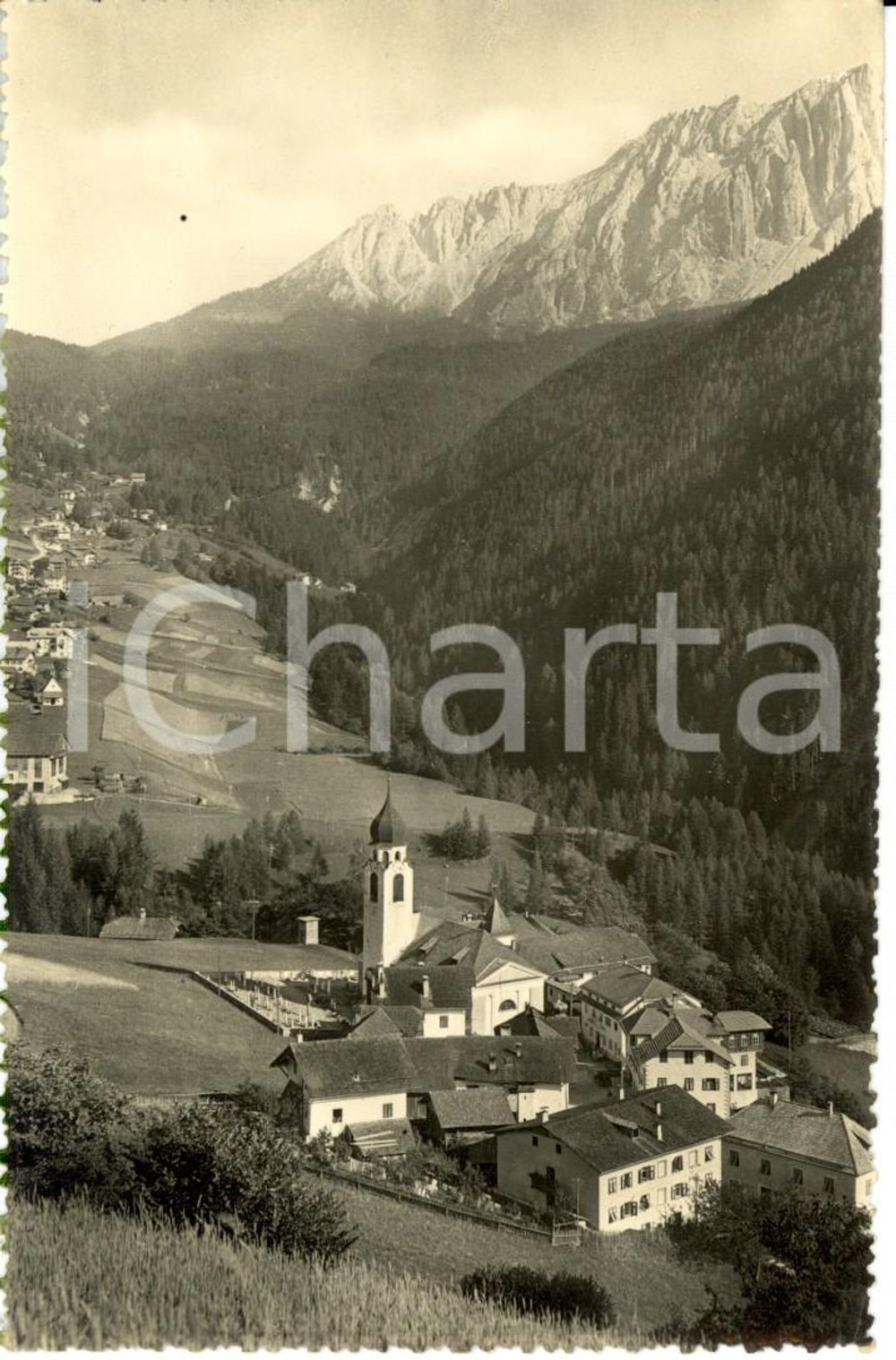 Cartolina originale da collezione 1953 NOVA LEVANTE BZ Panorama con monte LATEMAR sullo sfondo Cartolina FP VG 1