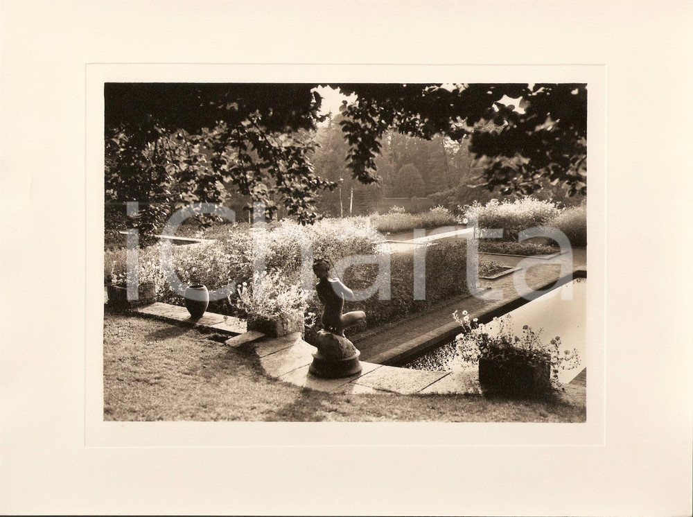 Fotografia d epoca originale 1940 INTRA Villa TARANTO Giardino botanico Vincenzo GEMITO Statua Foto AUTENTICA 1