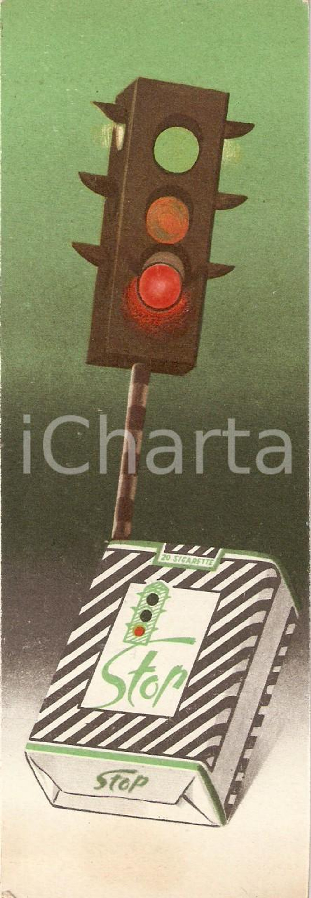 Oggetto da collezione cartaceo 1940 ca Sigarette coloniali STOP *Segnalibro pubblicitario 1