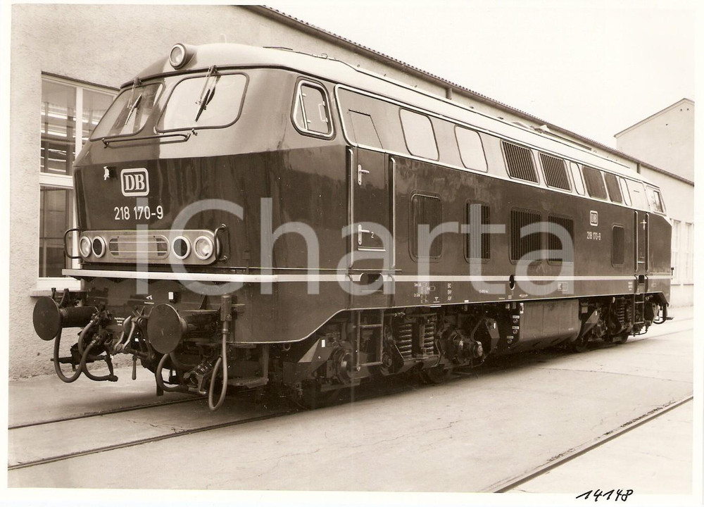 Fotografia d epoca originale 1975 circa DEUTSCHE BAHN Locomotiva DB 218 1709 Fotografia 1