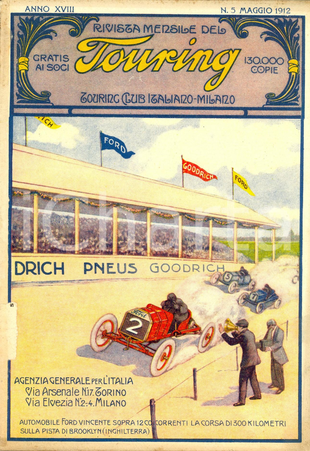 Giornale, rivista storica 1912 TOURING CLUB ITALIANO Quadri montanari BIENNALE ARTE VENEZIA Anno XVIII n°5 1