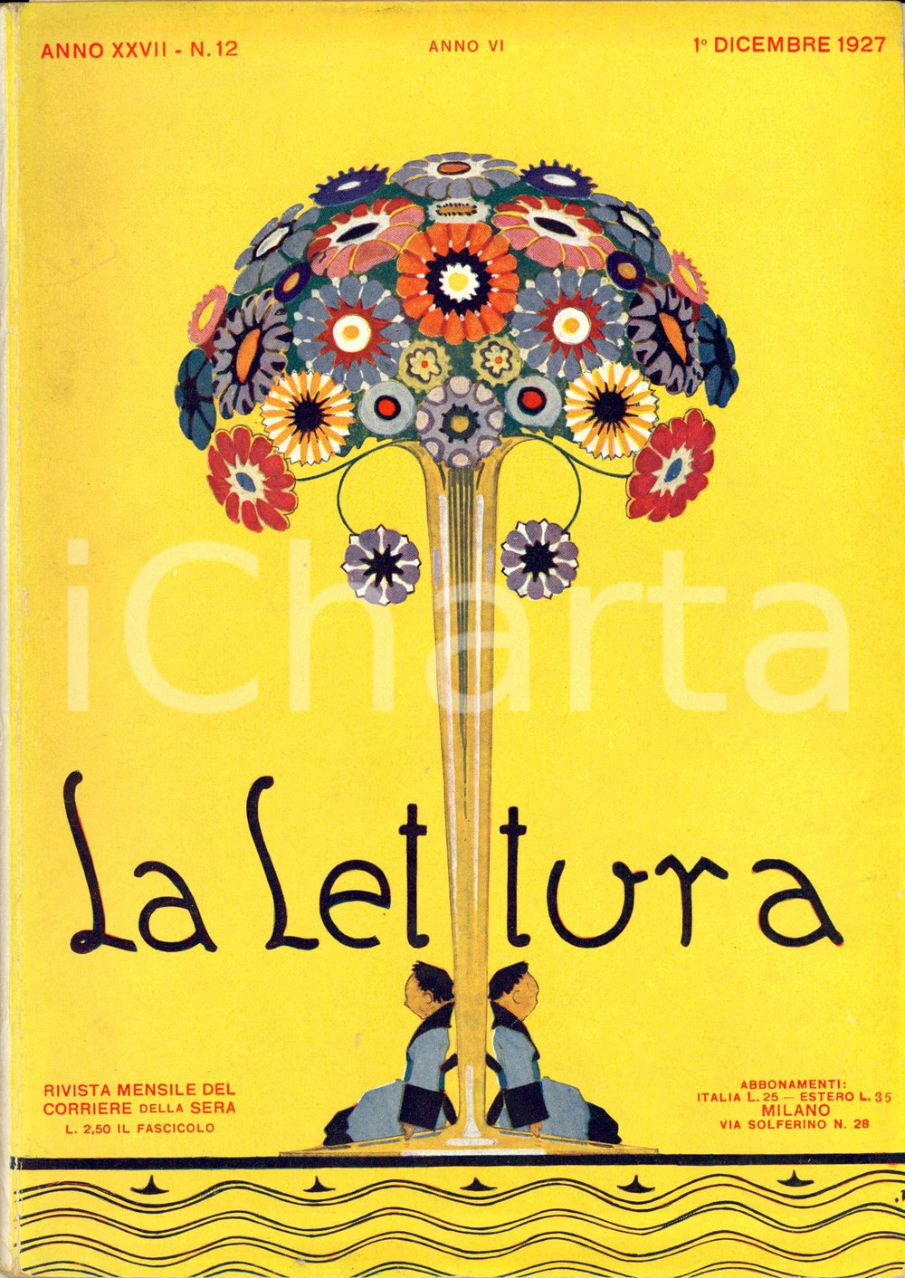 Giornale, rivista storica 1927 LA LETTURA Grazia DELEDDA Premio Nobel Rivista ILLUSTRATA Anno XXVII n°12 1