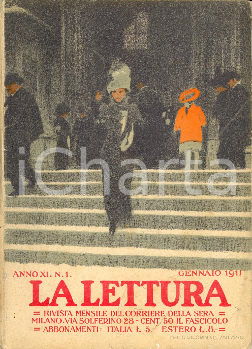 Giornale, rivista storica 1911 LA LETTURA Messa in scena ISABEAU di Pietro MASCAGNI *Rivista Anno XI n°1 1