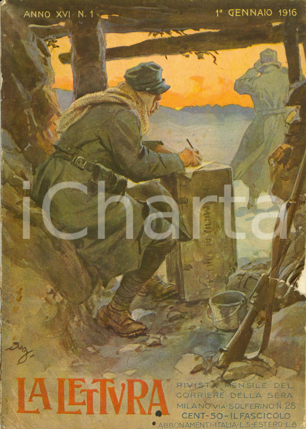 Giornale, rivista storica 1916 LA LETTURA La guerra nella numismatica tedesca ILLUSTRATA Anno XVI n°1 1