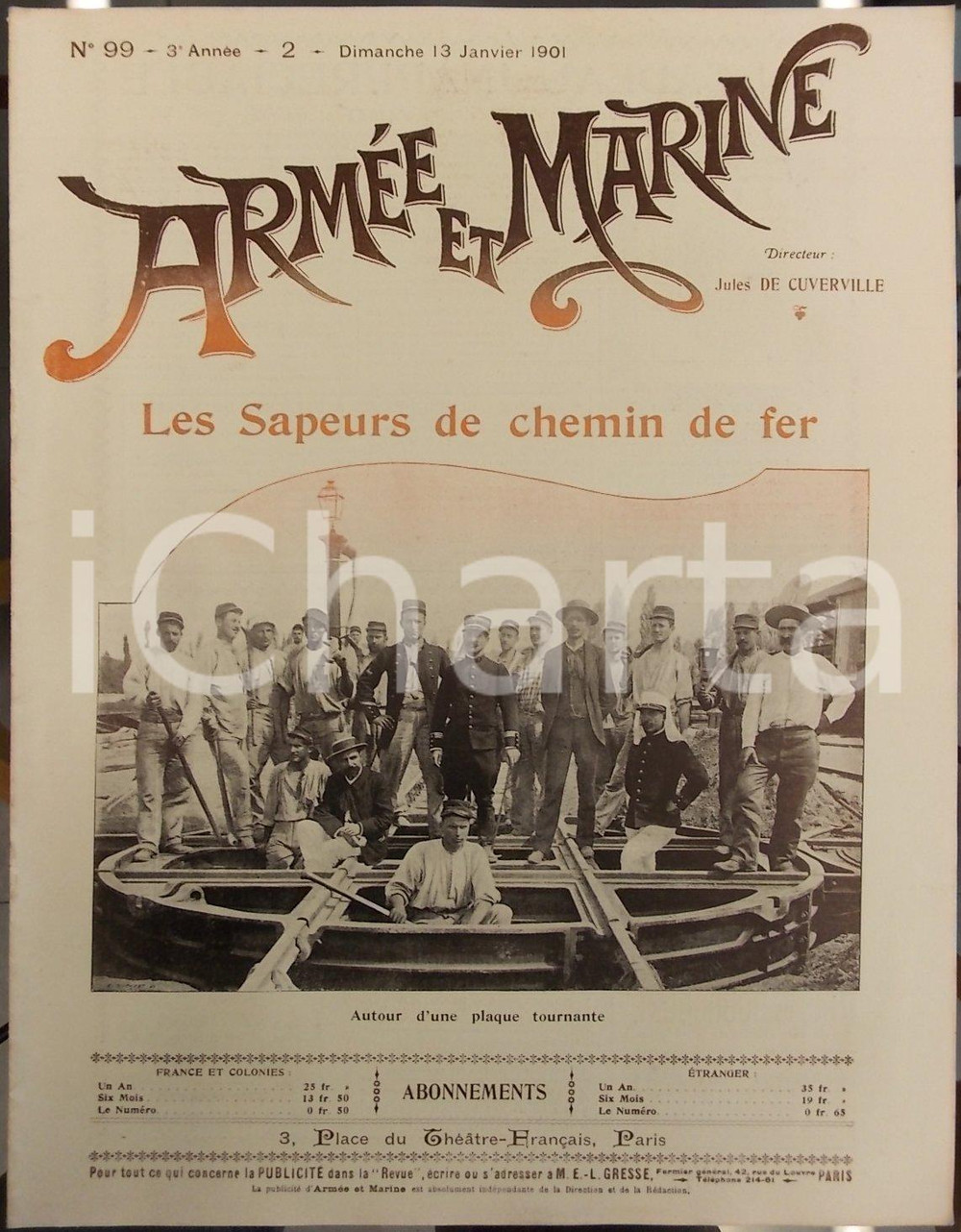 Giornale, rivista storica 1901 ARMEE ET MARINE Les sapeurs de chemin de fer Revue année III n° 99 1