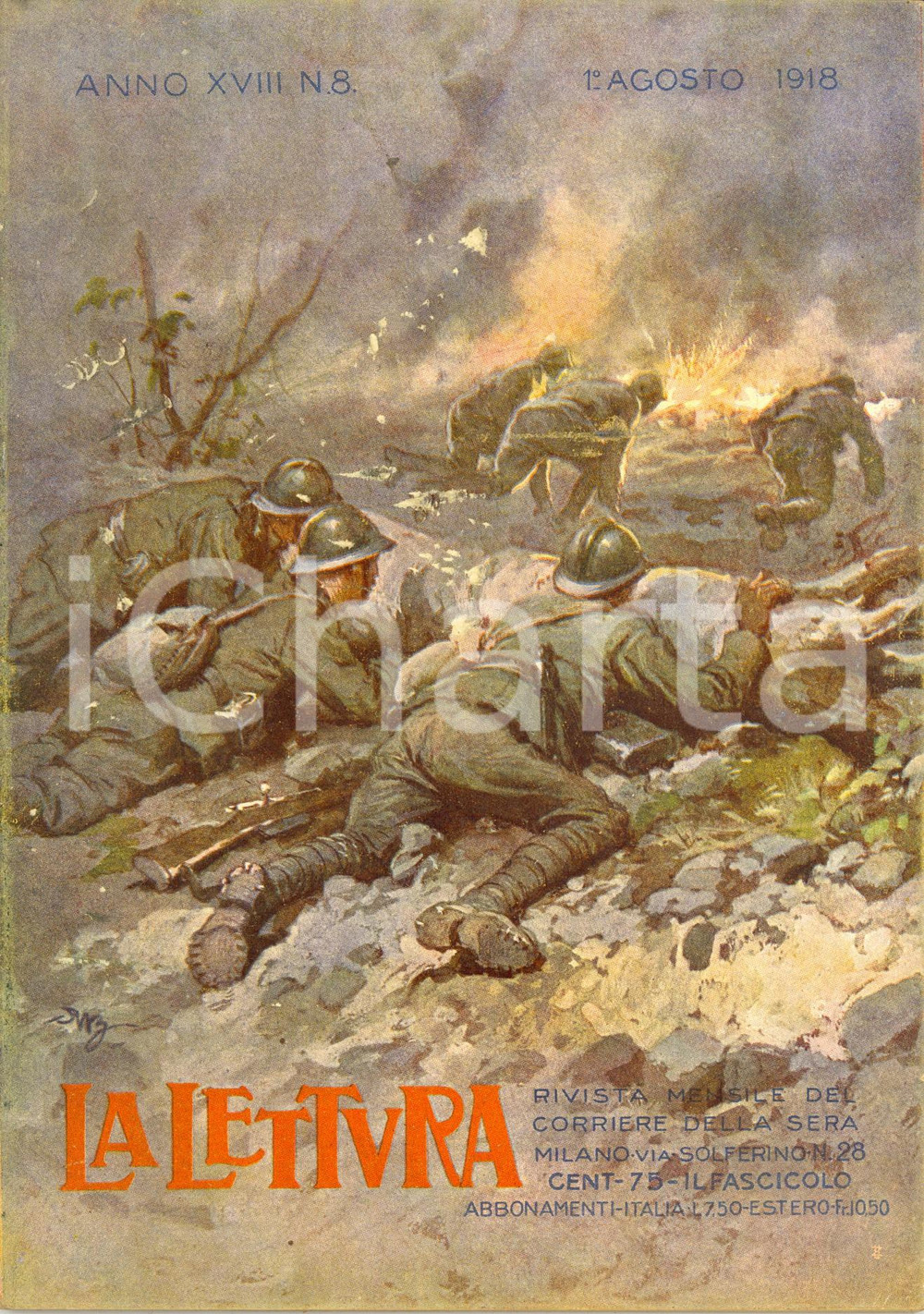 Giornale, rivista storica 1918 LA LETTURA La rivincita africana del BELGIO *ILLUSTRATA Anno XVIII n°8 1