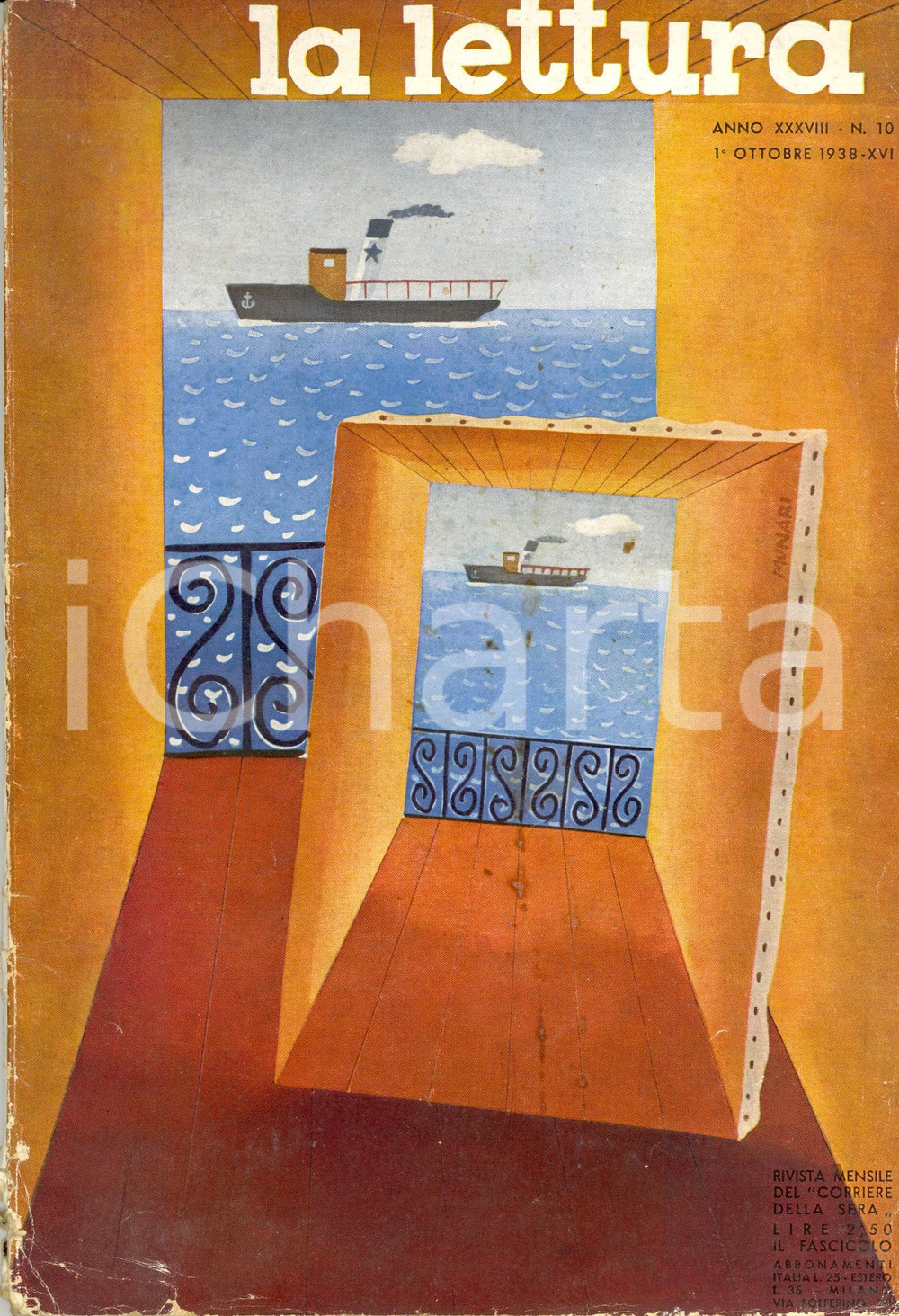 Giornale, rivista storica 1938 LA LETTURA Origini e dispersione degli ebrei *Ill. MUNARI Anno XXXVIII n°10 1