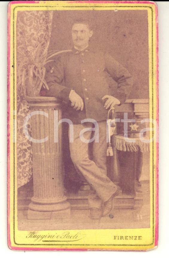 Fotografia d epoca originale 1880 ca FIRENZE Ritratto ufficiale 1 Compagnia SUSSITENZA Foto RUGGINI E PAOLI 1