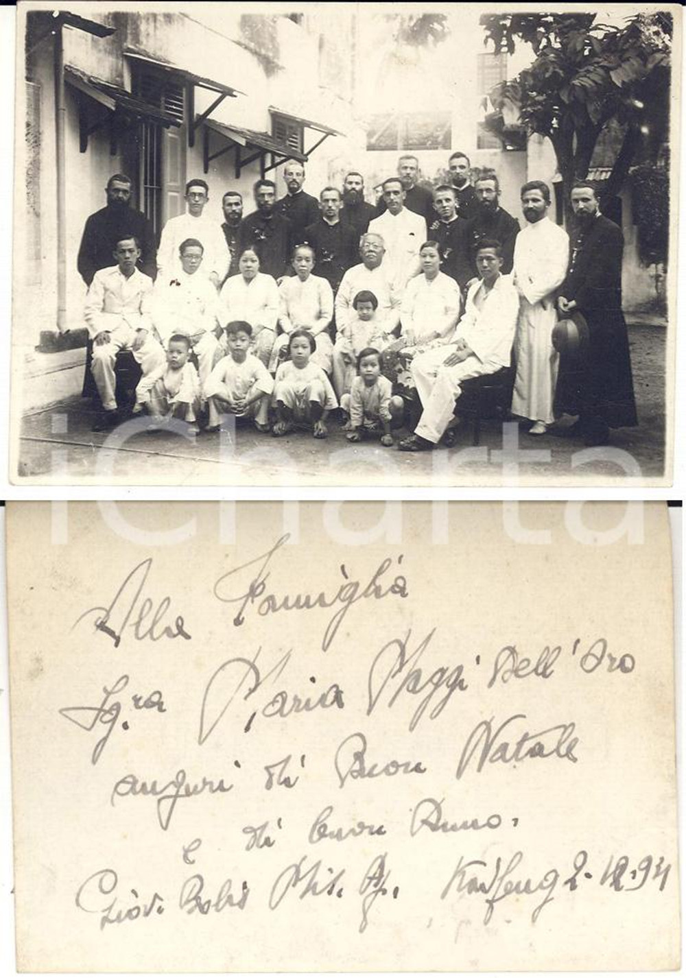 Fotografia d'epoca originale 1931 KAIFENG (CINA) Padre Giovanni BOLIS nella missione *Foto con AUTOGRAFO 1