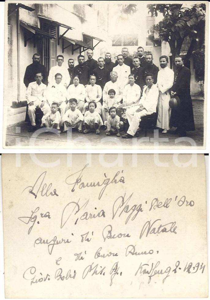 Fotografia d epoca originale 1931 KAIFENG CINA Padre Giovanni BOLIS nella missione Foto con AUTOGRAFO 1