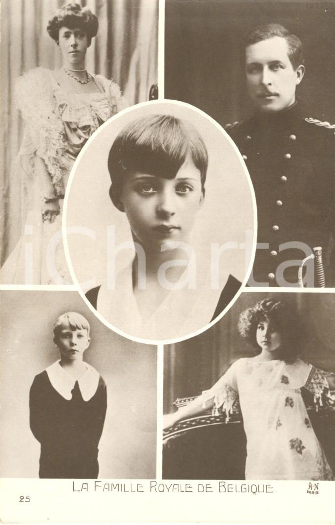 Cartolina originale da collezione 1915 ca Famiglia reale del BELGIO con principe LEOPOLDO III Cartolina FP NV 1