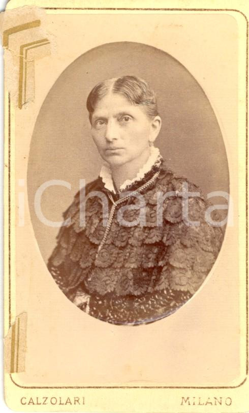 Fotografia d epoca originale 1890 ca MILANO Ritratto di Santina FADERIO Fotografia CALZOLARI 1