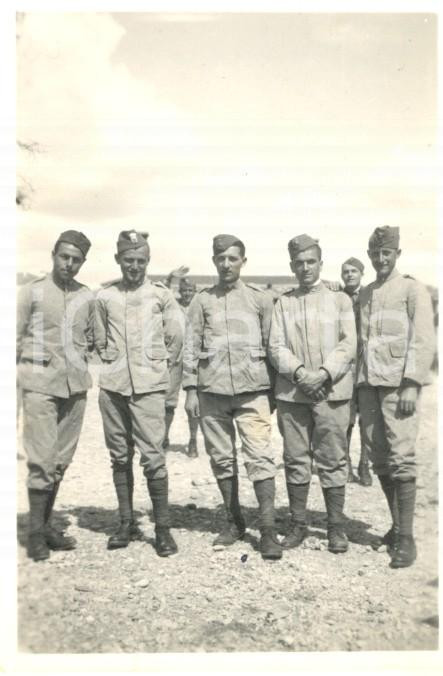 Fotografia d epoca originale 1932 CASTELMAGGIORE BO Militari GENIO FERROVIERI posano in divisa Foto 1