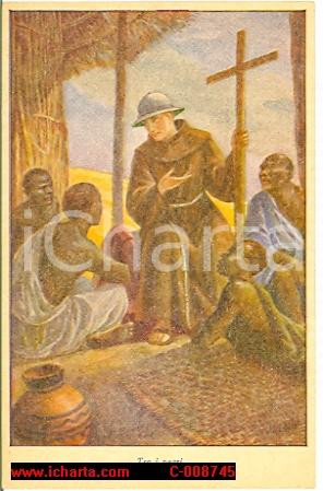 Cartolina originale da collezione 1945 ca MISSIONI FRANCESCANE San Francesco tra i negri ^Cartolina (3) 1