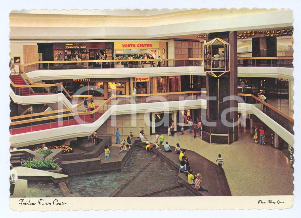 Cartolina originale da collezione 1975 ca DEARBORN, MICHIGAN USA Town Center FAIRLANE *Cartolina VINTAGE FG NV 1