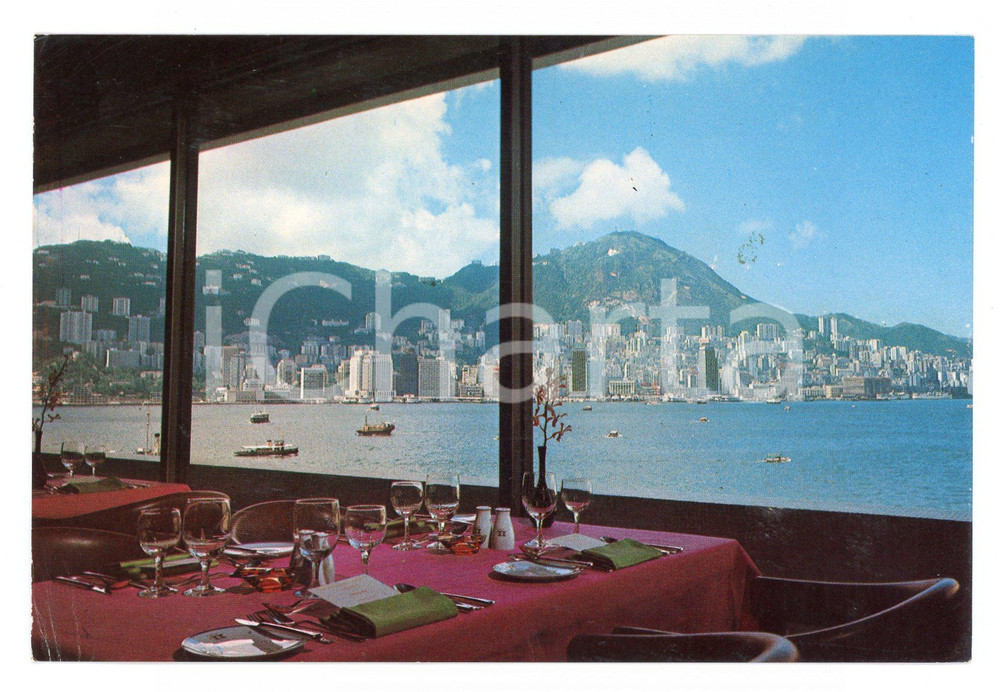 Cartolina originale da collezione 1970 ca HONG KONG Hotel BAUHINIA Room and harbour view *Cartolina postale FG NV 1