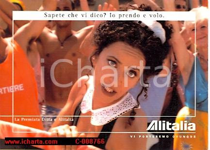 Cartolina originale da collezione 1999 ALITALIA Francesca DRAGHETTI Premiata Ditta Testimoniali FG NV 1