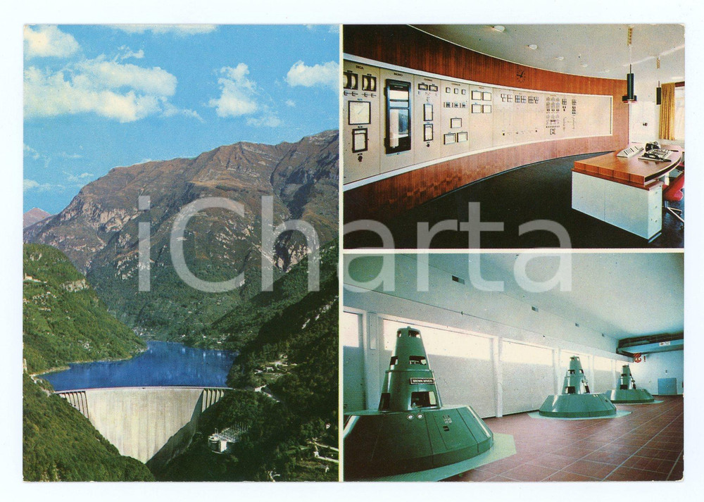 Cartolina originale da collezione 1970 ca CANTON TICINO Diga della VERZASCA Vedutine *Cartolina VINTAGE FG NV 1