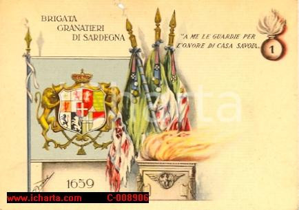 Cartolina originale da collezione 1939 GRANATIERI DI SARDEGNA Museo storico Cartolina FG DANNEGGIATA 1