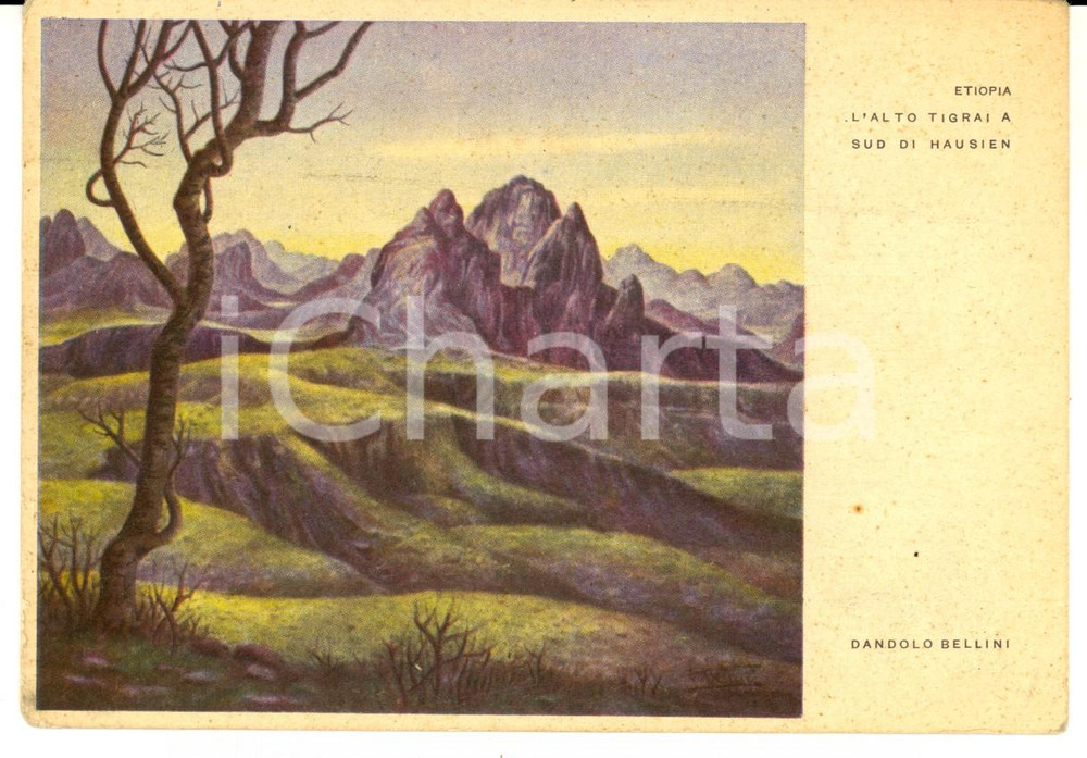 Cartolina originale da collezione 1940 ETIOPIA Alto Tigrai DANDOLO BELLINI Cartolina A. PIOVENE a don Giovanni VAJ 1