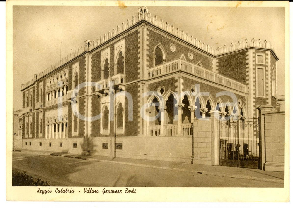 Cartolina originale da collezione 1936 REGGIO CALABRIA Villino GENOVESE ZERBI Cartolina Elisa GENOESE ZERBI 1
