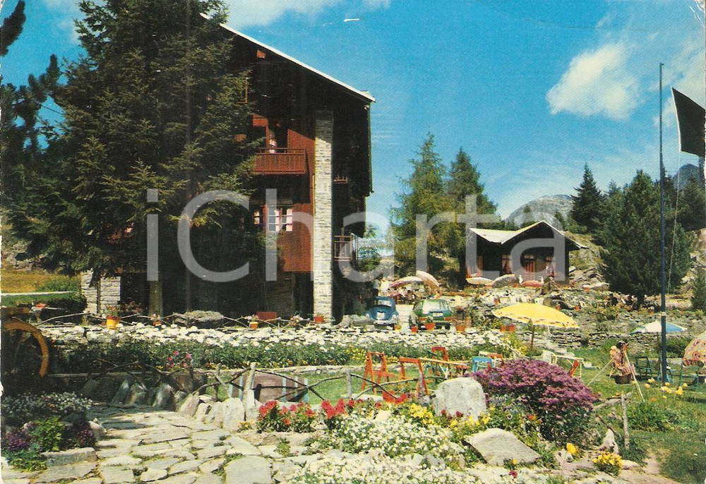 Cartolina originale da collezione 1973 VAL D AYAS AO Gli alberghi di COL DI JOUX Cartolina FG NV 1
