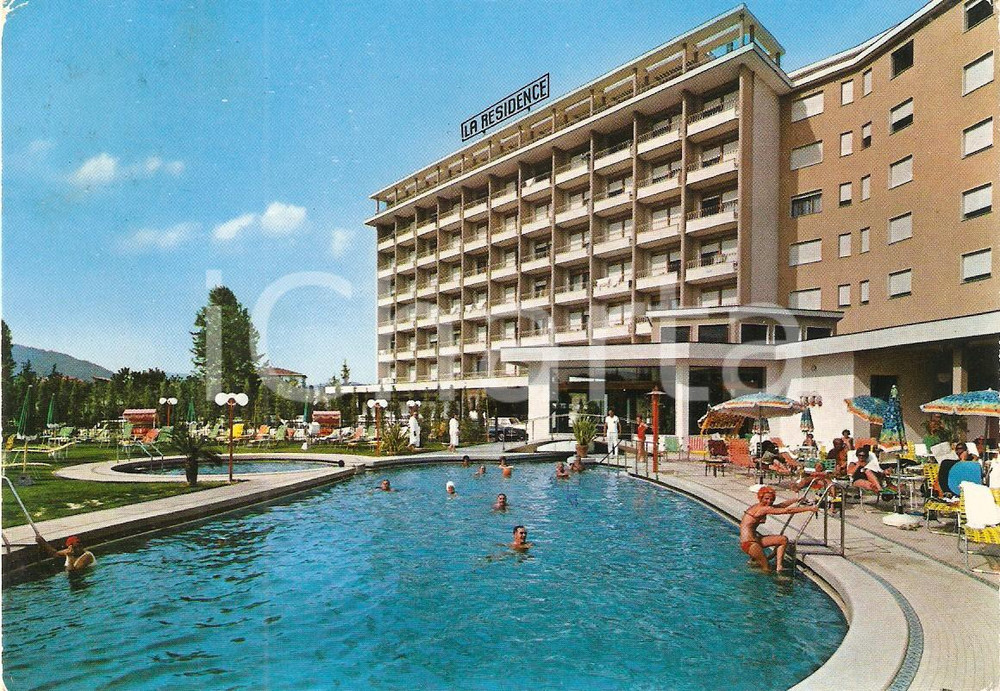 Cartolina originale da collezione 1974 ABANO TERME PD Hotel LA RESIDENCE Piscina termale Cartolina VINTAGE FG VG 1