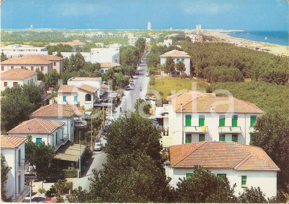 Cartolina originale da collezione 1963 PINARELLA DI CERVIA (RA) Panoramica e spiaggia *Cartolina 1