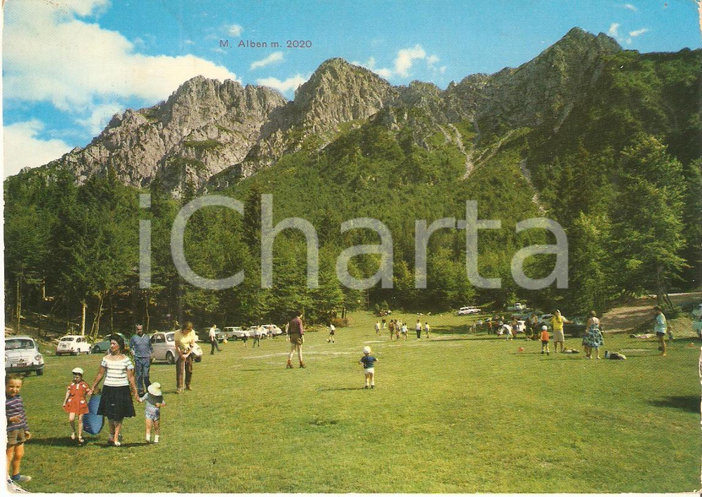 Cartolina originale da collezione 1971 OLTRE IL COLLE BG Gita domenicale a PIAN DELLA PALLA Cartolina FG VG 1