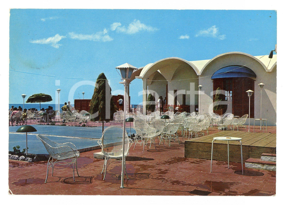 Cartolina originale da collezione 1960 ca LOCRI RC Lido PLAYA CALIENTE  La rotonda Cartolina ANIMATA VINTAGE 1