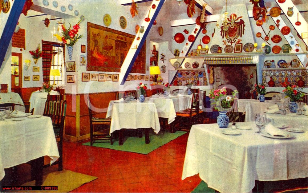 Cartolina originale da collezione 1970 ca MADRID (SPAGNA) Restaurant espanol LA BARRACA *Cartolina VINTAGE FG NV 1