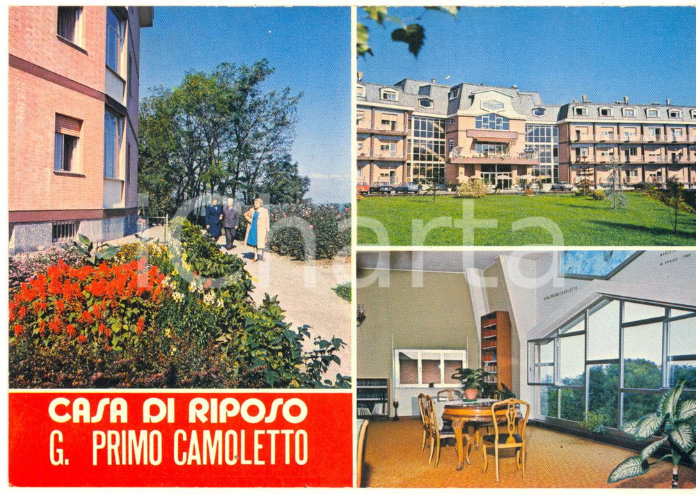 Cartolina originale da collezione 1979 VOLPIANO TO Casa Riposo Gina PRIMO CAMOLETTO Cartolina ANIMATA FG NV 1