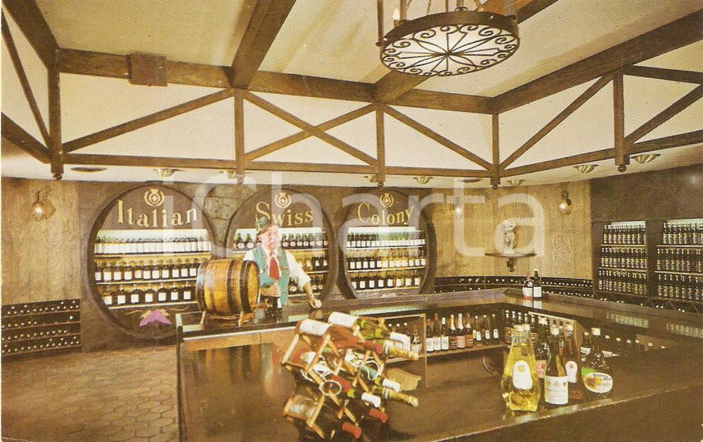 Cartolina originale da collezione 1971 ASTI (CALIFORNIA - USA) Italian Swiss Colony The Wine Shop *Cartolina FP VG 1