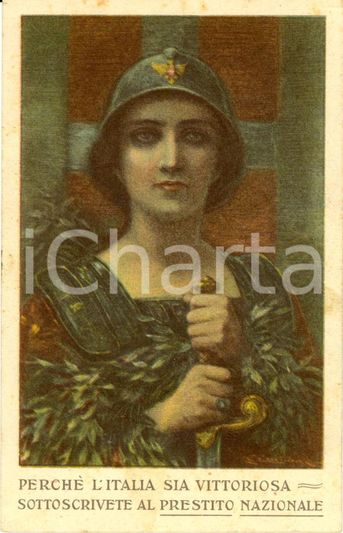 Cartolina originale da collezione 1918 WW1 Perché l ITALIA sia vittoriosa sottoscrivete Prestito nazionale FP NV 1