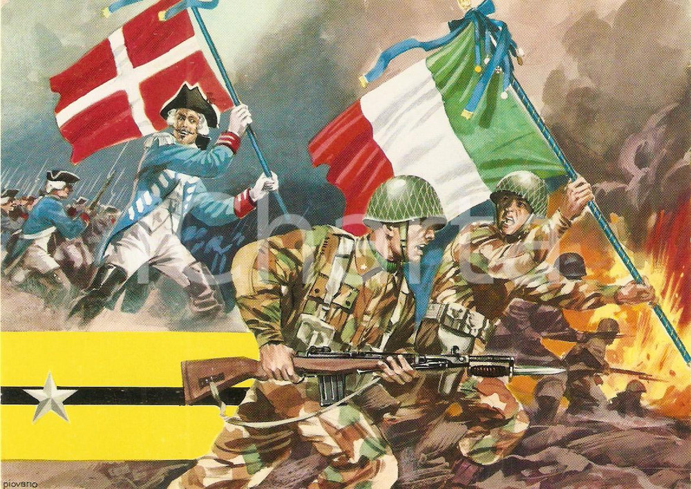 Cartolina originale da collezione 1970 ca BRIGATA ACQUI 17° Reggimento Fanteria Cartolina ILLUSTRATA FG NV 1