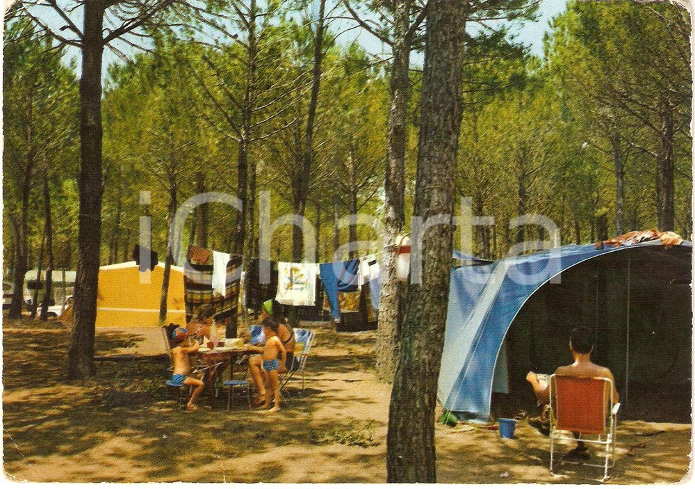 Cartolina originale da collezione 1974 PUNTA ALA GR International Camping BAIA VERDE Vintage Cartolina FG NV 1