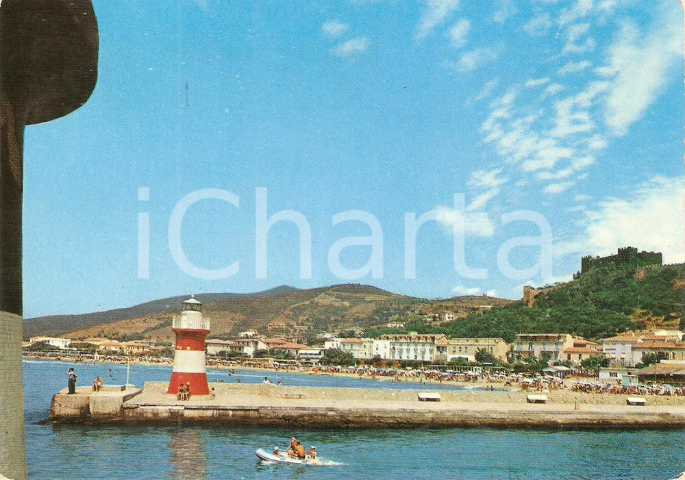 Cartolina originale da collezione 1970 CASTIGLIONE DELLA PESCAIA GR Motoscafo all  ingresso del canale Cartolina 1