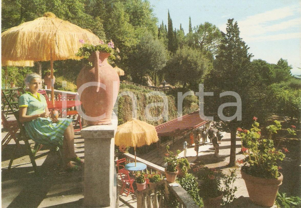 Cartolina originale da collezione 1969 CHIANCIANO TERME SI Sorgente Sant Elena  Ospiti nel parco Cartolina FG 1