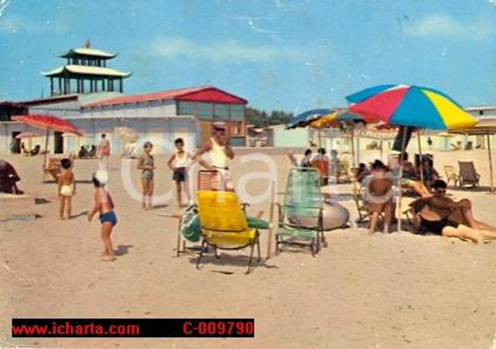 Cartolina originale da collezione 1969 LECCE MARINA San Cataldo  Stabilimento Pagoda Cartolina DANNEGGIATA 1