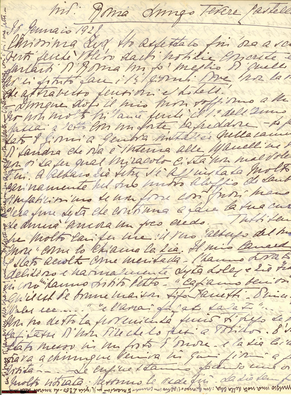 Manoscritto, lettera originale 1927 ROMA Maria CANTONO DI CEVA alla Fontana di TREVI *Lettera 1