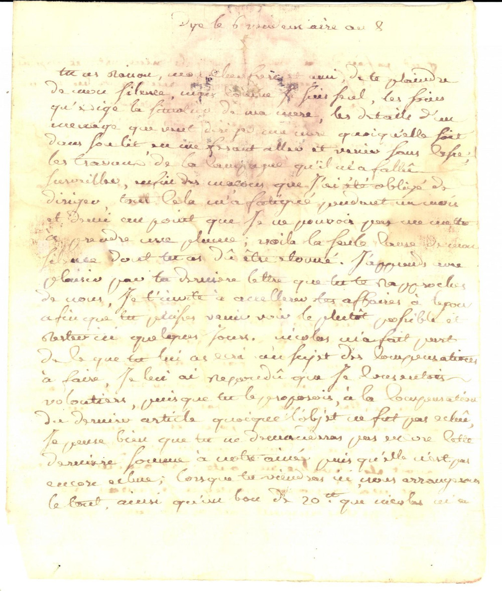 Documento originale, autentico 1799 DIE (DROME) Lettera dell'avvocato POUDREL sulla malattia della madre 1