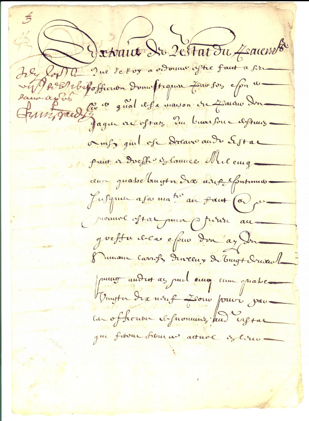 Documento originale, autentico 1615 PARIS Estratto di testamento per la causa del nobile Claude de MONTSIZET 1