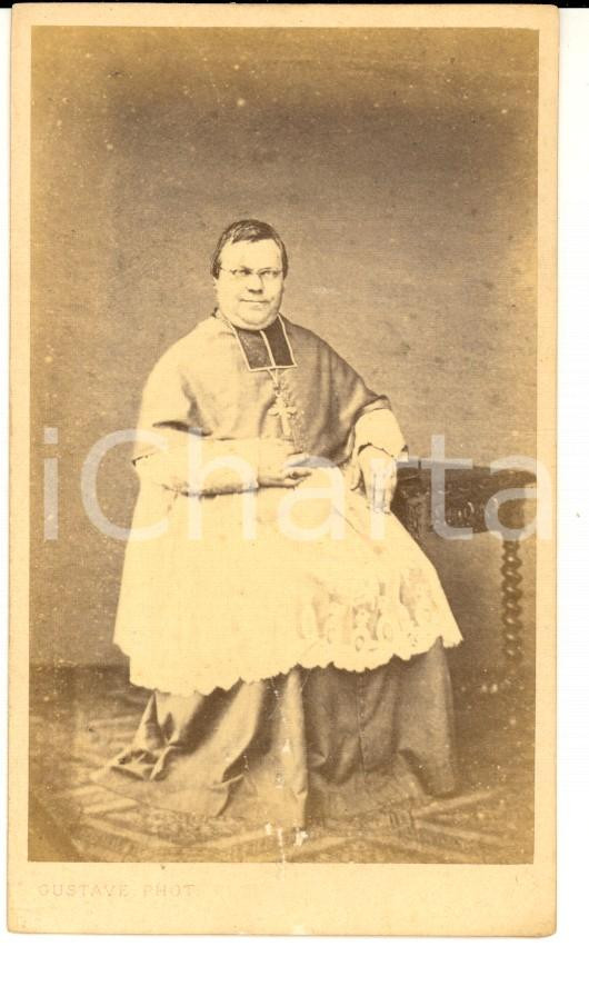 Fotografia d epoca originale 1870 ca LE MANS F Ritratto di un vescovo  Fotografia GUSTAVE 1