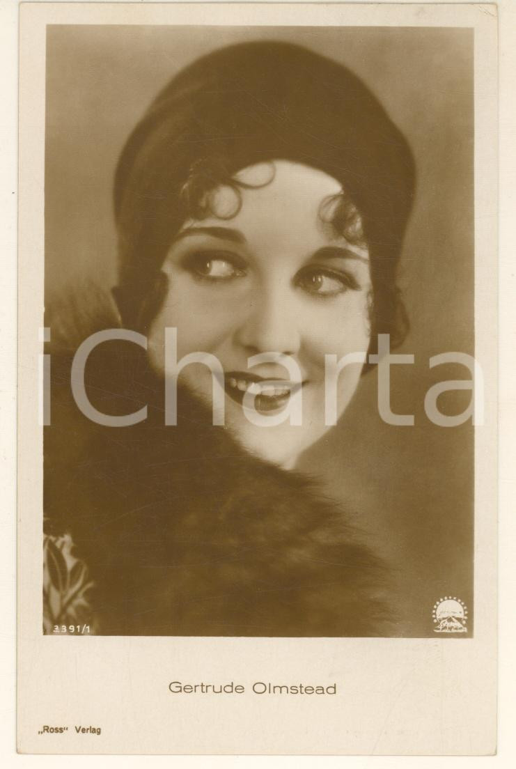 Cartolina originale da collezione 1920 ca Gertrude OLMSTEAD  Actress Silent movies Postcard 1
