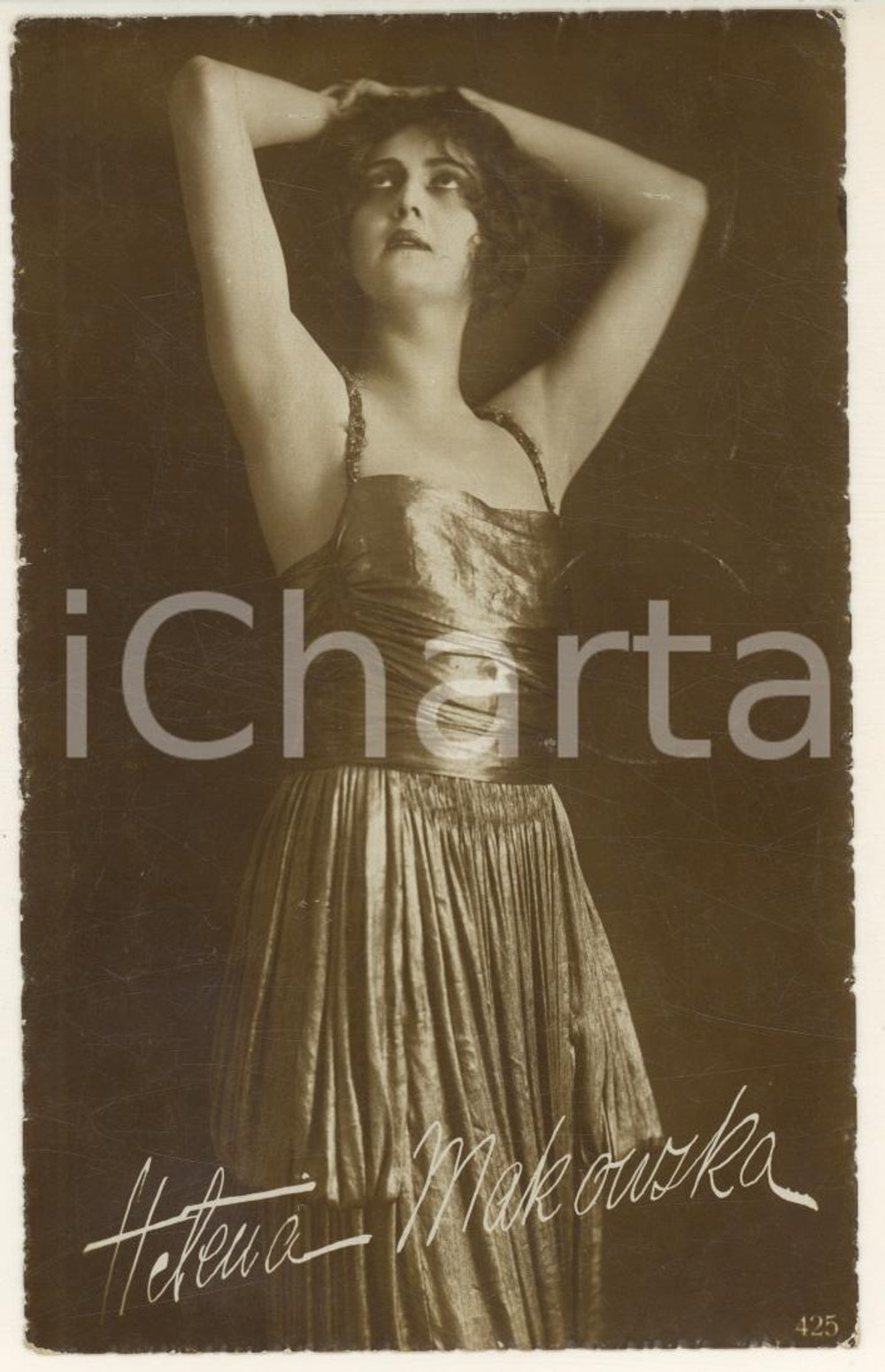 Cartolina originale da collezione 1922 Helena MAKOWSKA - Attrice CINEMA MUTO - Fotocartolina FP VG 1