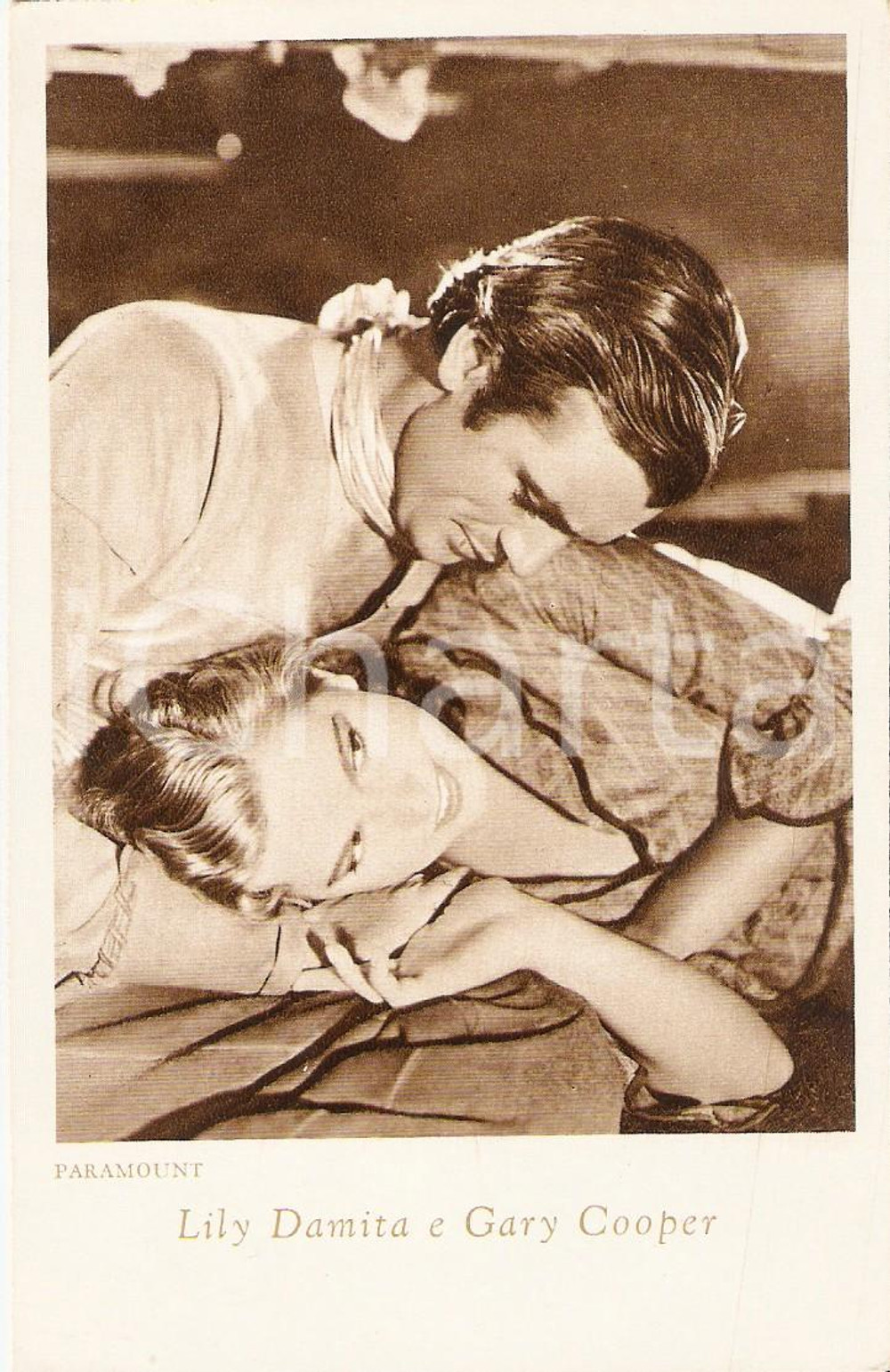 Cartolina originale da collezione 1930 Lily DALMITA Gary COOPER - Vintage postcard FP NV 1